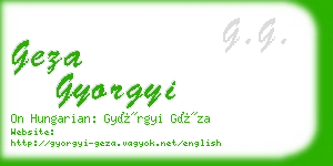 geza gyorgyi business card